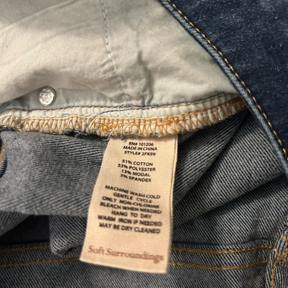 Soft Surroundings distressed dark wash capris - Picture 6 of 6